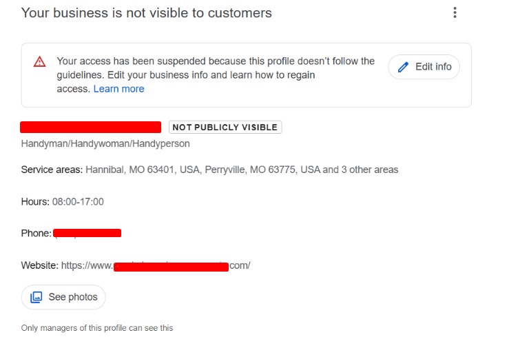 1. Profile Suspended